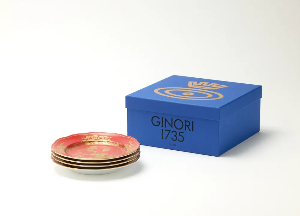 Ginori 1735 Dinnerware|Oriente Italiano Dessert Plates in Rubrum, Set of 4