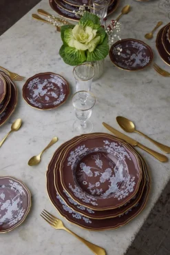 Ginori 1735 Dinnerware|Oriente Italiano Dessert Plate in Castagna