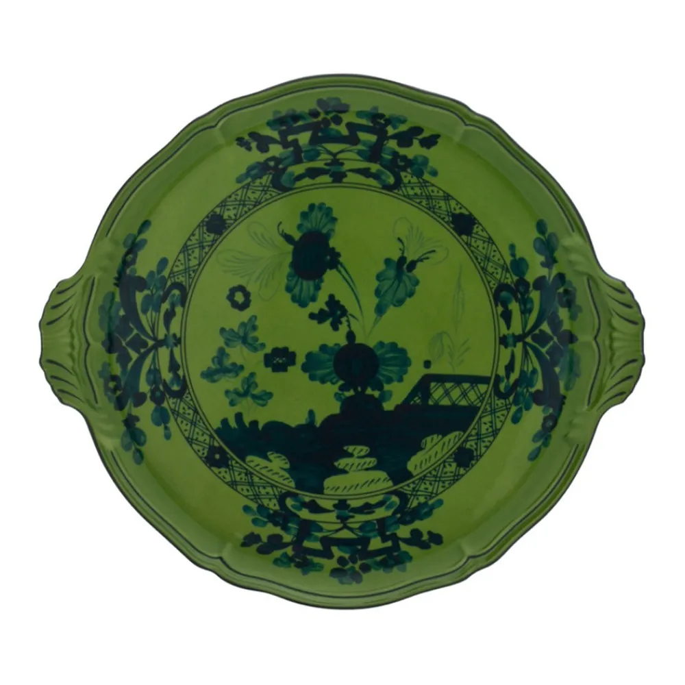 Ginori 1735 Dinnerware|Oriente Italiano Round Cake Plate in Malachite