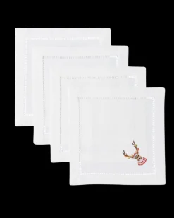 Henry Handwork Place Settings & Linens|Ornament Antlers Cocktail Napkins, Set of 4