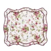 Loulou La Dune Place Settings & Linens|OTM Exclusive: Aline Placemat and Napkin Set in Pink with Burgundy Embroidery