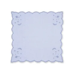Loulou La Dune Place Settings & Linens|OTM Exclusive: The Astral Linen Napkin in Ice Blue and Ice Blue Embroidery