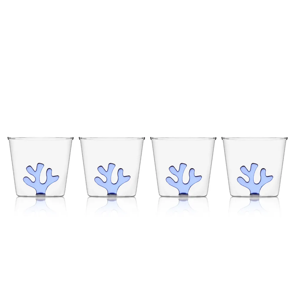 Sprezz Glassware|OTM Exclusive: Whimsical Tumbler Glasses in Blue, Set of 4