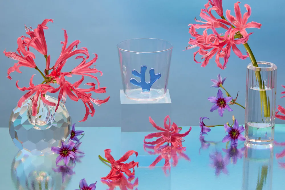 Sprezz Glassware|OTM Exclusive: Whimsical Tumbler Glasses in Blue, Set of 4