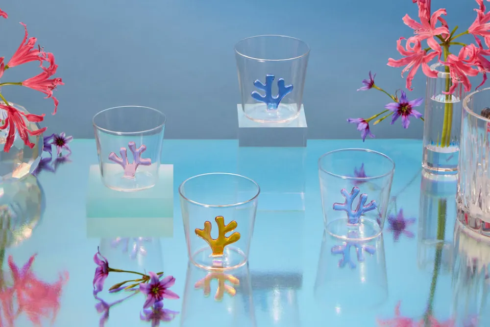 Sprezz Glassware|OTM Exclusive: Whimsical Tumbler Glasses in Blue, Set of 4