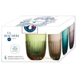 La Rochere Glassware|Ouessant Assorted Colored Tumblers, Set of 4
