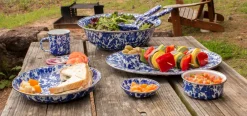Golden Rabbit Dinnerware|Oval Platter in Cobalt Swirl