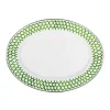 Golden Rabbit Dinnerware|Oval Platter in Green Scallop