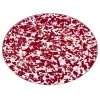 Golden Rabbit Dinnerware|Oval Platter in in Red Swirl