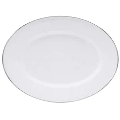Golden Rabbit Dinnerware|Oval Platter in Solid White