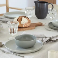 Costa Nova Dinnerware|Pacifica Collection Cereal Bowls in Oyster Grey, Set of 6