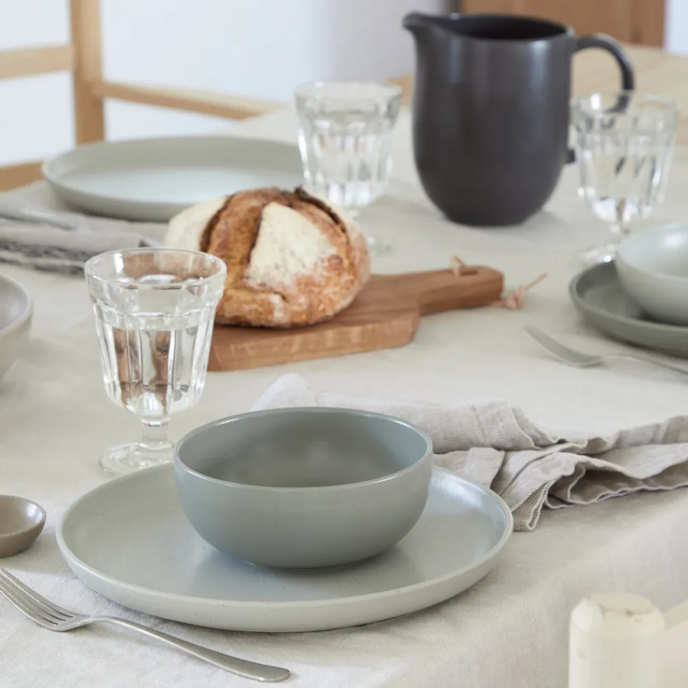 Costa Nova Dinnerware|Pacifica Collection Cereal Bowls in Oyster Grey, Set of 6
