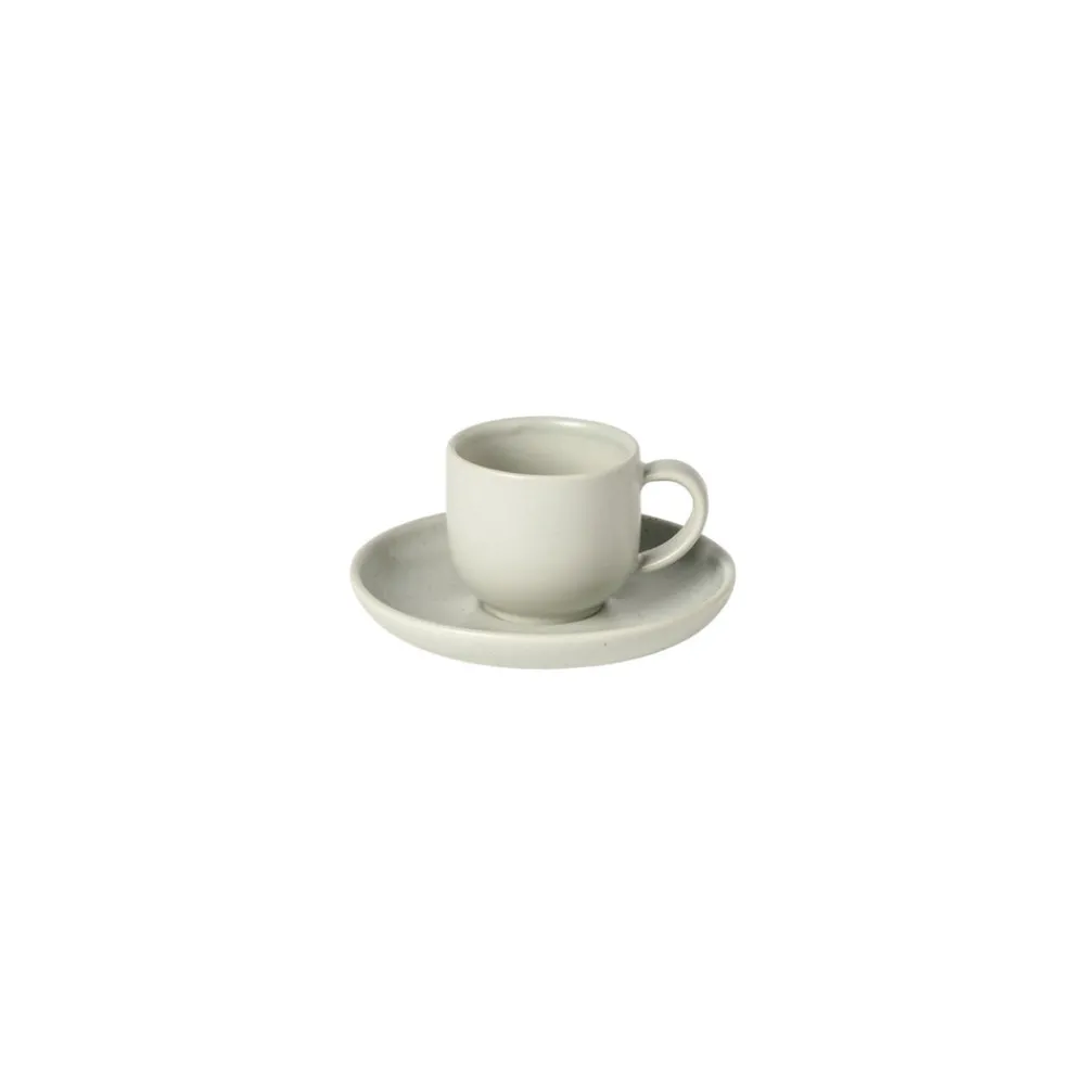 Costa Nova Dinnerware|Pacifica Collection Coffee Cups & Saucers in Oyster Grey, Set of 6