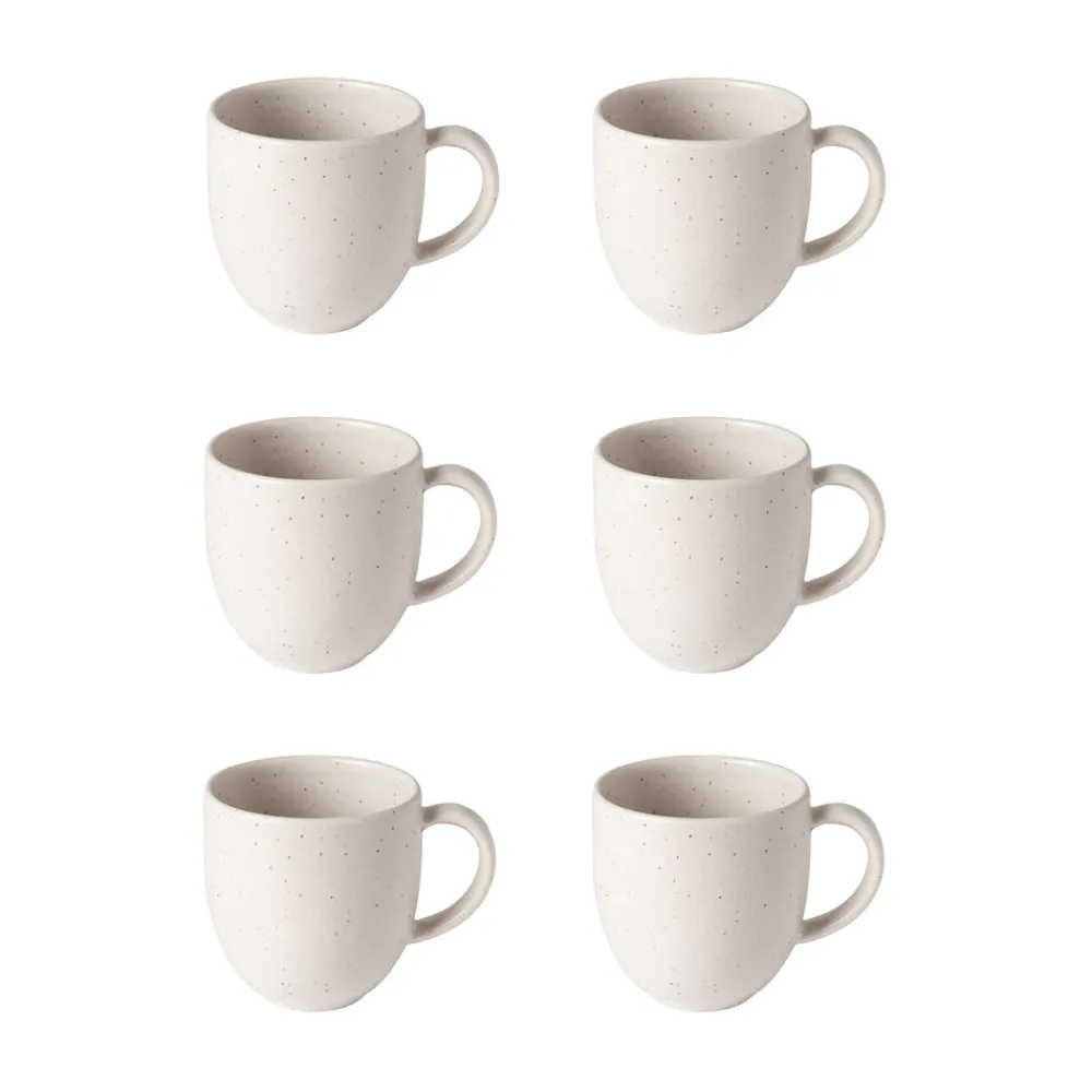 Costa Nova Dinnerware|Pacifica Collection Mugs in Vanilla, Set of 6