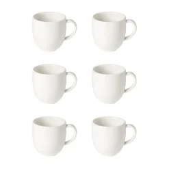 Costa Nova Dinnerware|Pacifica Collection Mugs in Salt, Set of 6