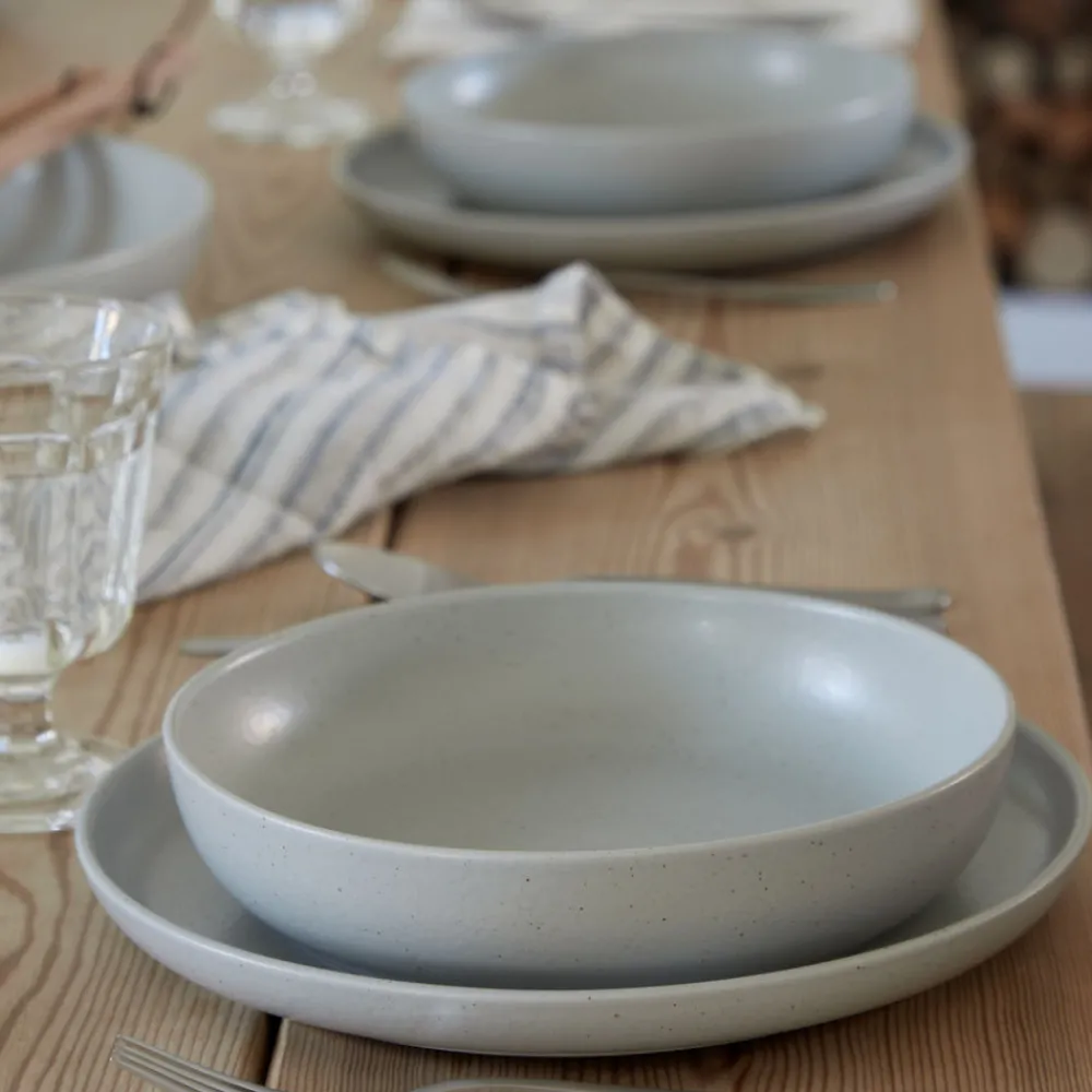 Costa Nova Dinnerware|Pacifica Collection Pasta Bowls in Oyster Grey, Set of 6