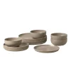 Costa Nova Dinnerware|Pacifica Collection 12-pc Place Setting with Cereal Bowl in Chestnut
