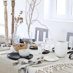 Costa Nova Dinnerware|Pacifica Collection 12-pc Place Setting with Cereal Bowl in Salt