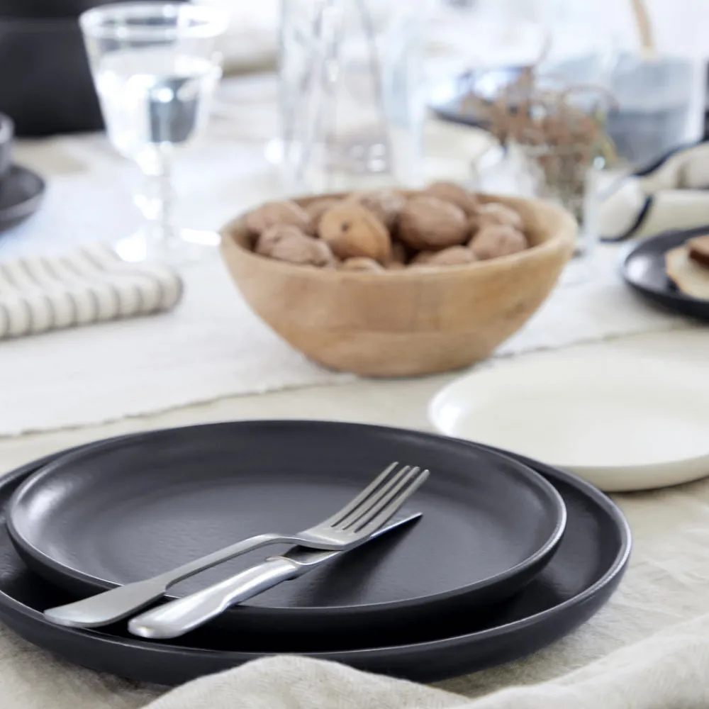 Costa Nova Dinnerware|Pacifica Collection Salad Plates 9" in Seed Grey, Set of 6