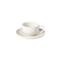 Costa Nova Dinnerware|Pacifica Collection Teacups & Saucers in Salt, Set of 6