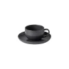 Costa Nova Dinnerware|Pacifica Collection Teacups & Saucers in Seed Grey, Set of 6