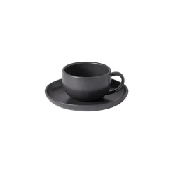 Costa Nova Dinnerware|Pacifica Collection Teacups & Saucers in Seed Grey, Set of 6