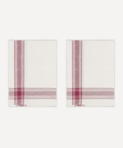 Rebecca Udall Place Settings & Linens|Pair of Bistrot Tea Towels in Burgundy, Set of 2