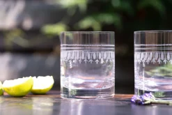 The Vintage List Glassware|Groomsmen|Pair of Crystal Whiskey Glasses with Ovals Design