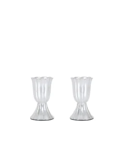 Rebecca Udall Place Settings & Linens|Pair of Fluted Candleholders in Silver