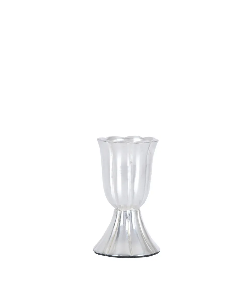 Rebecca Udall Place Settings & Linens|Pair of Fluted Candleholders in Silver