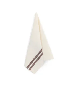 Rebecca Udall Place Settings & Linens|Pair of Striped Linen Tea Towels in Chocolate, Set of 2