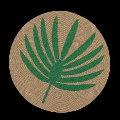 Joanna Buchanan Place Settings & Linens|Palm Frond Hand Beaded Placemat in Green