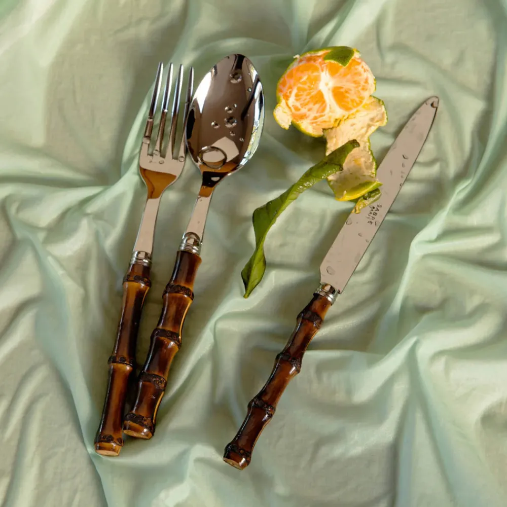 Sabre Flatware|Panda Dark Bamboo Place Setting, Set of 5