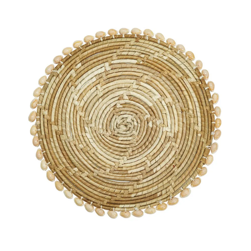 Two's Company Place Settings & Linens|Pandan & Seashells Placemats, Set of 4