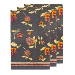 Couleur Nature Place Settings & Linens|Pansy Tea Towels Red & Grey, Set of 3
