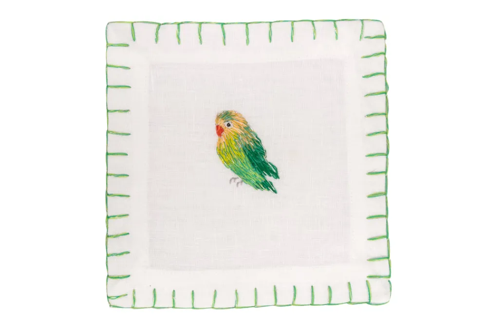 Francesca Miranda Place Settings & Linens|Parakeet Cocktail Napkin, Set of 4
