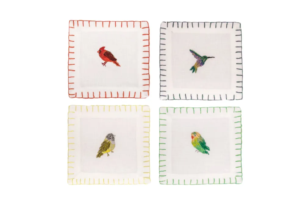Francesca Miranda Place Settings & Linens|Parakeet Cocktail Napkin, Set of 4