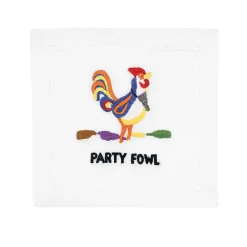 August Morgan Place Settings & Linens|Party Fowl Cocktail Napkins, Set of 4