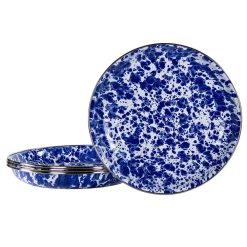 Golden Rabbit Dinnerware|Pasta Plates in Cobalt Swirl, Set of 4