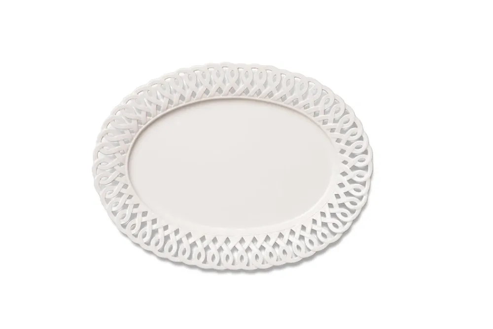 AERIN Dinnerware|Paulette Oval Platter in White