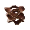 Kim Seybert Place Settings & Linens|Pavilion Napkin Ring in Brown & Gold, Set of 4