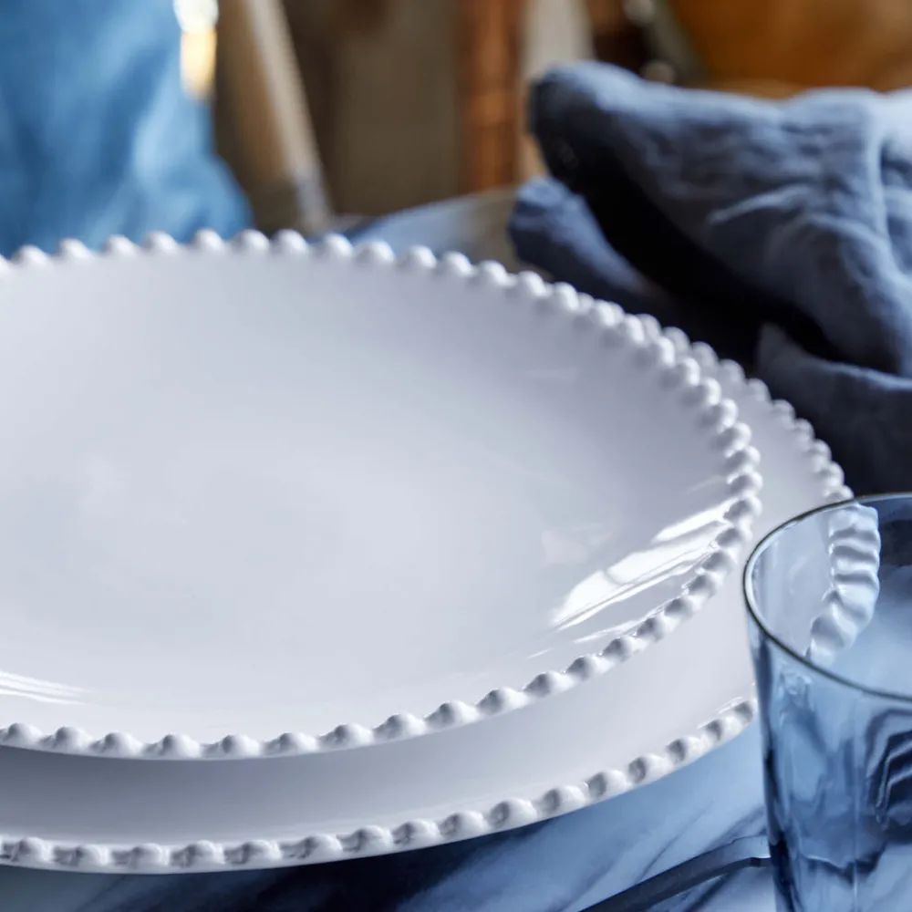 Costa Nova Dinnerware|Pearl Collection Dinner Plates in White, Set of 6