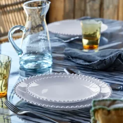 Costa Nova Dinnerware|Pearl Collection Dinner Plates in White, Set of 6