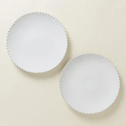 Costa Nova Dinnerware|Pearl Collection Dinner Plates in White, Set of 6