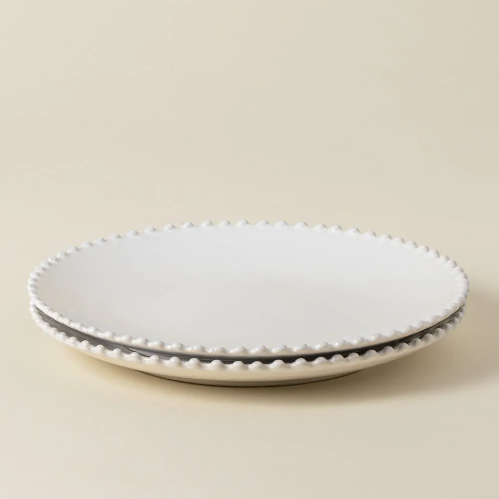 Costa Nova Dinnerware|Pearl Collection Dinner Plates in White, Set of 6