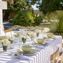 Costa Nova Dinnerware|Pearl Collection Dinner Plates in Lilly Green, Set of 6