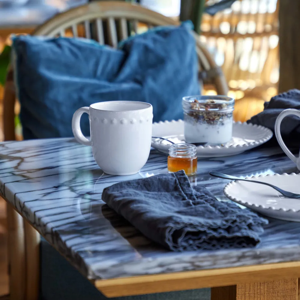 Costa Nova Dinnerware|Pearl Collection Mugs in White, Set of 6