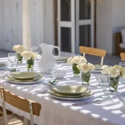 Costa Nova Dinnerware|Pearl Collection Pasta Plates in Lilly Green, Set of 6