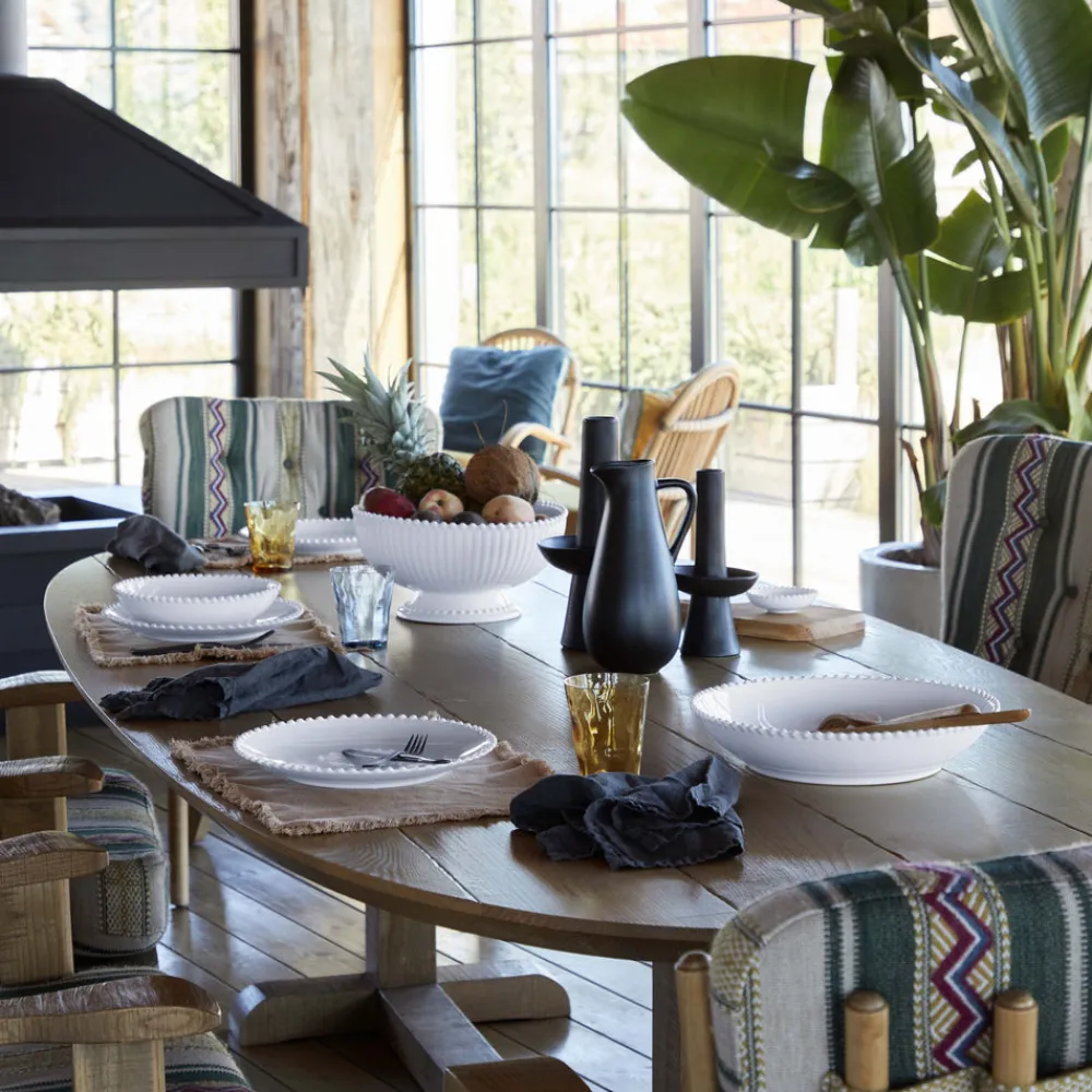 Costa Nova Dinnerware|Pearl Collection Pasta/Serving Bowl 13" in White