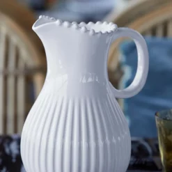 Costa Nova Glassware|Pearl Collection Pitcher 87 oz. in White